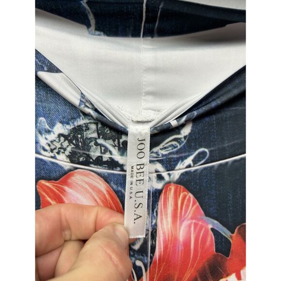 Joo Bee USA Floral Pants‎ Womens Small Multi Color Stretch Bold Festival Artsy - Picture 4 of 7